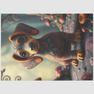 Papier Mousseline adorable Chiot coloré