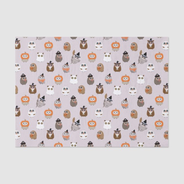 Papier Mousseline Adorable Chouette d'Halloween Motif (Recto)