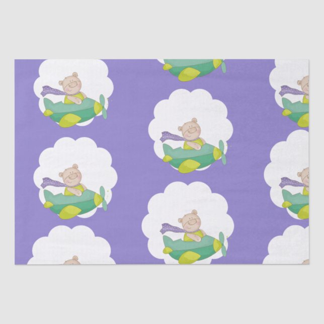 Papier Mousseline Adorable Pastel Étiquette Teddy Bear (Recto)
