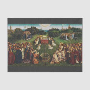 Papier Mousseline Adoration de l'agneau par Jan van Eyck