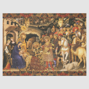 Papier Mousseline ADORATION DE MAGI Gentile Da Fabriano, Noël