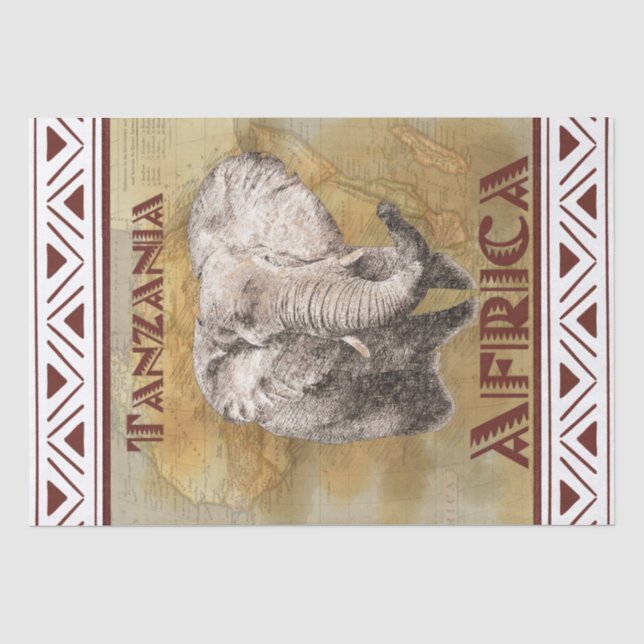 Papier Mousseline Affiche de voyage Elephant Africa (Recto)