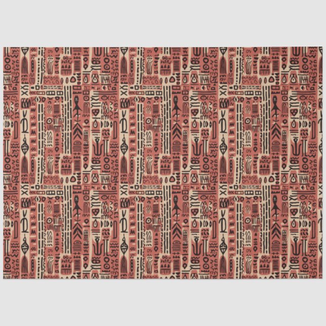 Papier Mousseline Afrique Dogon Mali Ethnic Tribal Motif (Recto)