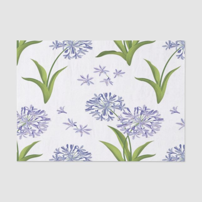 Papier Mousseline agapanthus African Lily flowers (Recto)