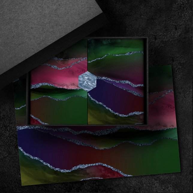 Papier Mousseline Agate dynamique | Couleur rose et vert pour bijou (Créateur téléchargé)