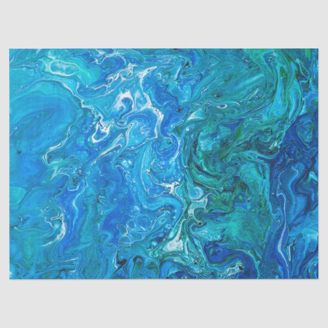 Papier Mousseline Agate folle élégante 2 de dentelle - Aqua bleu (Recto)