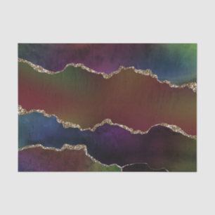 Papier Mousseline Agate foncé intense Moody Rainbow Jewel Tone