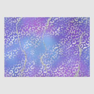Papier Mousseline Agate Léopard Argent Dégradé Abstrait Glamour
