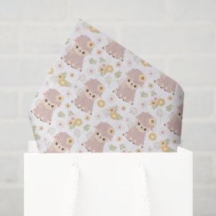 Papier Mousseline agneau de petite fille mignon 