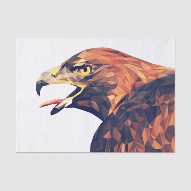 Papier Mousseline Aigle d'or géométrique (Recto)