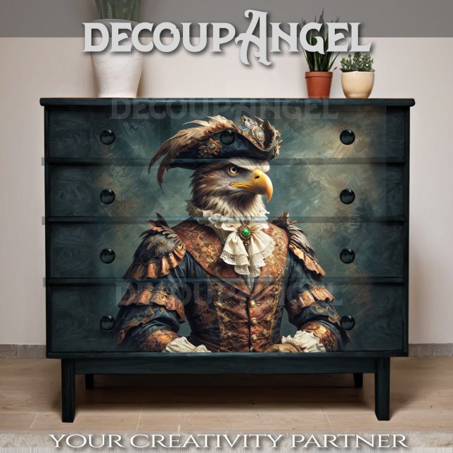 Papier Mousseline Aigle napoléonien en uniforme de général -Découpag (Créateur téléchargé)