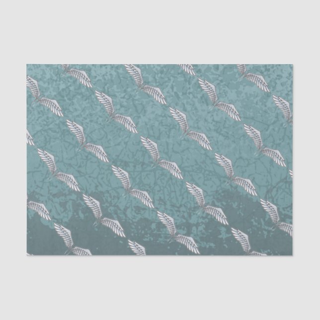Papier Mousseline ailes bleu-gris (Recto)