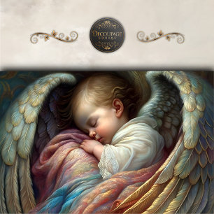 Papier Mousseline Ailes d'ange bébé dormant Découpage