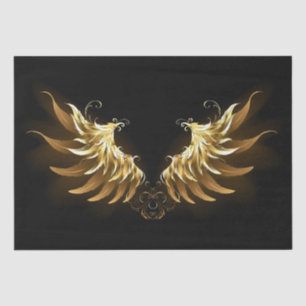 Papier Mousseline Ailes d'Ange d'or sur arrière - plan noir