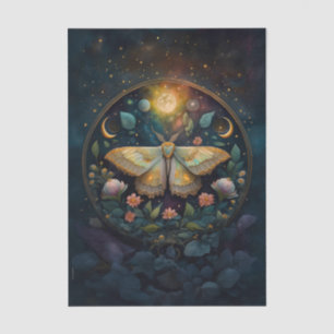 Papier Mousseline Ailes de gaze de minuit, papillon de nuit et lune