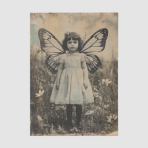 Papier Mousseline Ailes de papillon de fille fée vintage