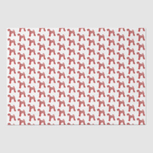 Papier Mousseline Airedale Terrier Chien de Noël Silhouette Blanc
