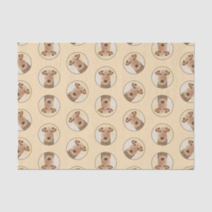 Papier Mousseline Airedale Terrier Peinture mignonne Chien original 