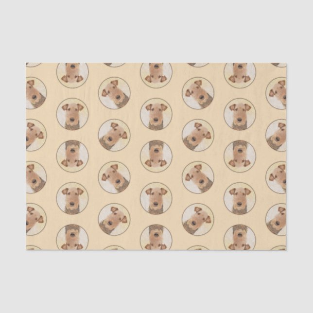 Papier Mousseline Airedale Terrier Peinture mignonne Chien original  (Recto)