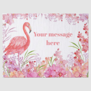 Papier Mousseline ajouter le message rose flamingo