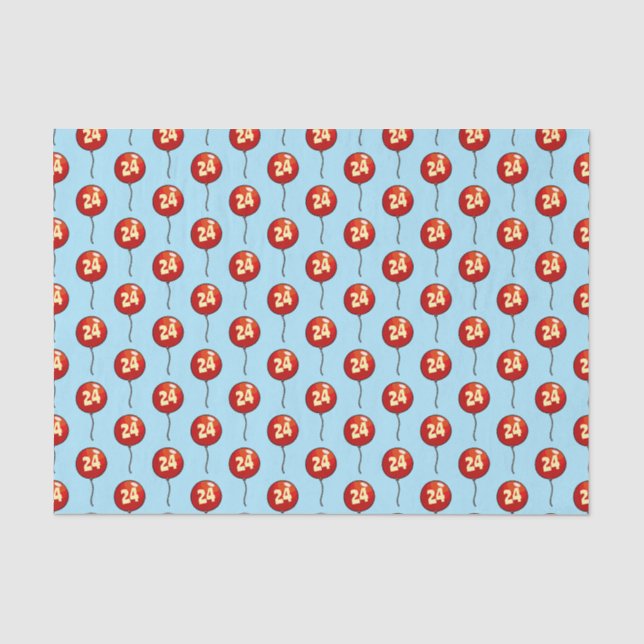 Papier Mousseline Ajouter Votre Âge Brillant Simple Rouge Ballons D' (Recto)