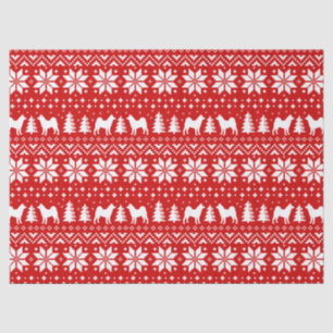 Papier Mousseline Akita silhouette le motif de Noël