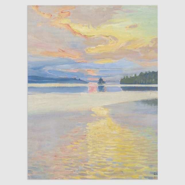 Papier Mousseline Akseli Gallen-Kallela - Coucher de soleil sur le l (Créateur téléchargé)