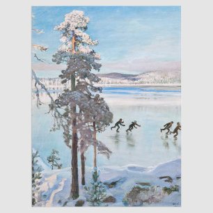 Papier Mousseline Akseli Gallen-Kallela - Skaters près de Kalela Sho