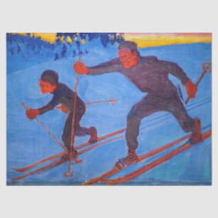 Papier Mousseline Akseli Gallen-Kallela - Skiers