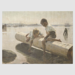 Papier Mousseline Albert Edelfeel - Deux garçons sur un carnet