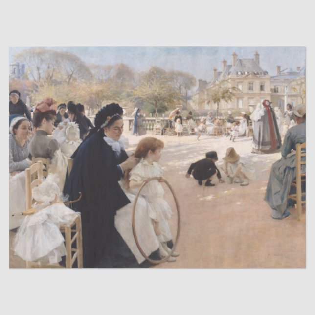 Papier Mousseline Albert Edelfeel - Jardins du Luxembourg, Paris (Recto)