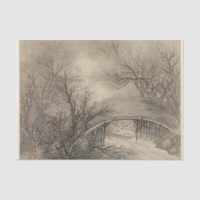 Papier Mousseline Album des paysages Feuille 1 par Wang Gai (Recto)