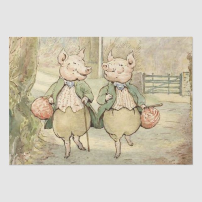 Papier Mousseline Alexander et Pigling Bland par Beatrix Potter (Recto)