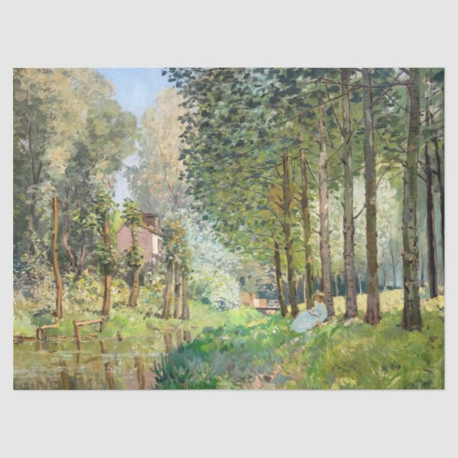 Papier Mousseline Alfred Sisley - Reposez le long du ruisseau (Recto)