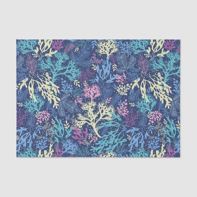 Papier Mousseline Algues bleues (Recto)