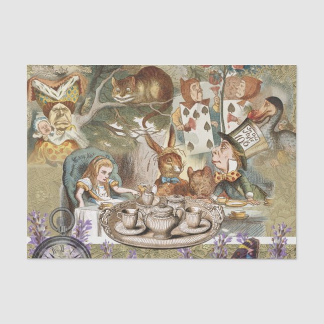 Papier Mousseline Alice au pays des merveilles (Recto)