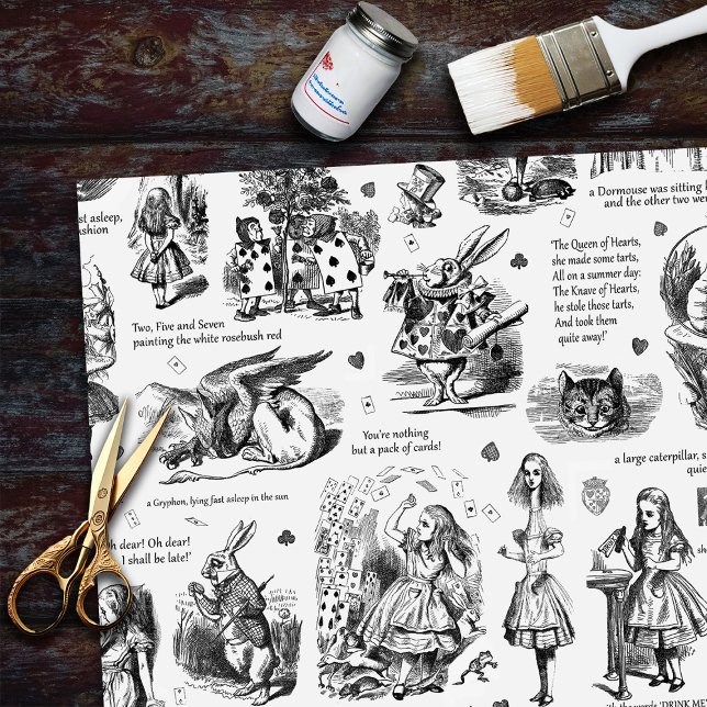 Papier Mousseline Alice au pays des merveilles Citations de toile bl (Créateur téléchargé)