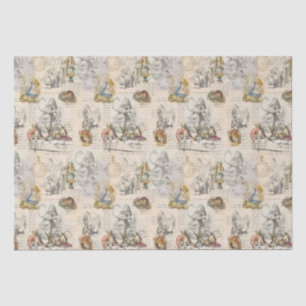 Papier Mousseline Alice au pays des merveilles Livre Vintage Papier 