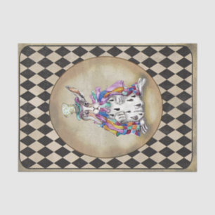 Papier Mousseline Alice au pays des merveilles Mad Hatter Rabbit