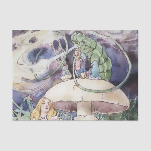 Papier Mousseline "Alice et la Caterpillar" par Alice B Woodward (Recto)