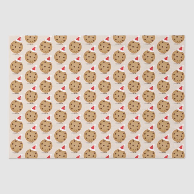 Papier Mousseline Alimentation Chocolat Chip Cookie Santa Hats Noël (Recto)