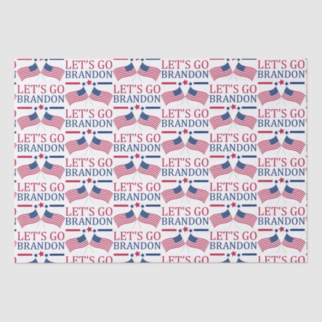 Papier Mousseline Allez Brandon USA Drapeaux (Recto)