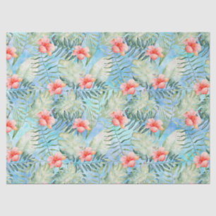 Papier Mousseline Aloha ketmie tropicale florale