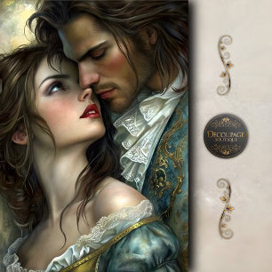 Papier Mousseline Amants Victorien Regard Intense Découpage