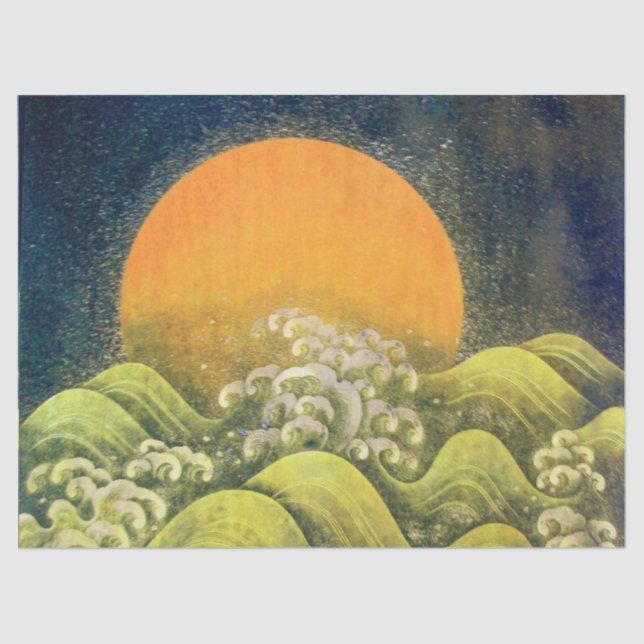 Papier Mousseline AMATERASU, GODDESS SOLEIL JAUNE Vert Jaune (Recto)