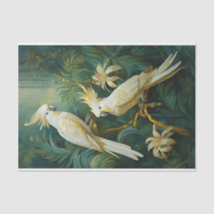 Papier Mousseline Amateurs de Cockatoo, Plumes Blanches Élégance