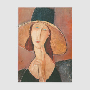 Papier Mousseline Amedeo Modigliani - Jeanne Hebuterne en grand Casq