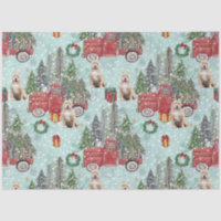 American bully dog Red Christmas Truck Festive