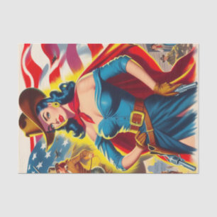 Papier Mousseline American Cowgirl Pin-up