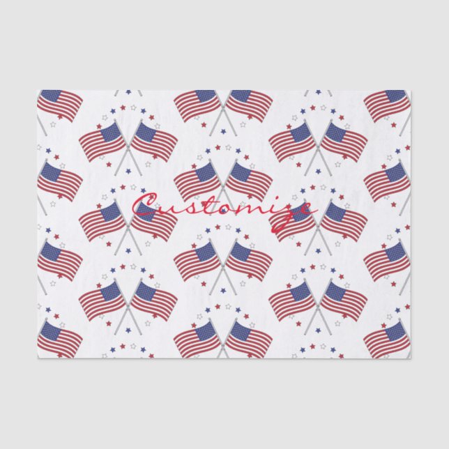 Papier Mousseline American Flags Thunder_Cove Patriotic 4th of July (Recto)